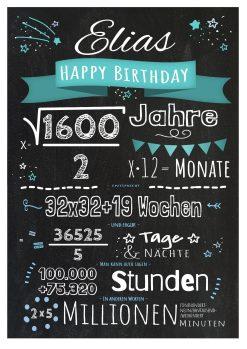 Meilensteintafel Chalkboard Geschenk Geburtstag Mathe Formeln Mathematiker Geburtstagstafel