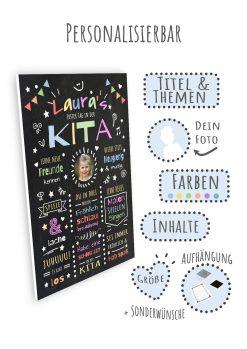 Meilensteintafel Chalkboard Geschenk Kitastart Personalisiert Erster Tag Kindertagesstätte Mädchen Junge (10)