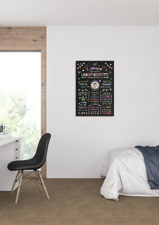 Meilensteintafel Chalkboard Geschenk Kitastart Personalisiert Erster Tag Kindertagesstätte Mädchen Junge (5)