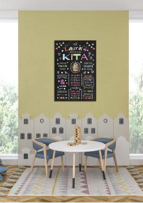 Meilensteintafel Chalkboard Geschenk Kitastart Personalisiert Erster Tag Kindertagesstätte Mädchen Junge (6)