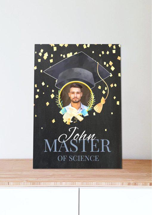 Meilensteintafel Chalkboard Geschenk Master Abschluss Uni Personalisiert Frau Mann Meisterhaft (6)