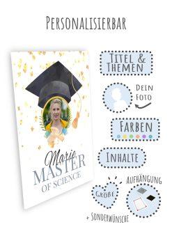 Meilensteintafel Chalkboard Geschenk Master Abschluss Uni Personalisiert Frau Mann Meisterhaft (9)