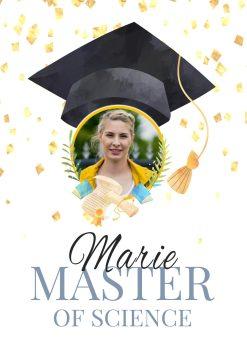 Meilensteintafel Chalkboard Geschenk Master Abschluss Uni Personalisiert Frau Mann Meisterhaft White