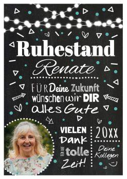 Meilensteintafel Chalkboard Geschenk Rente Ruhestand Personalisiert Mann Frau Lights 2