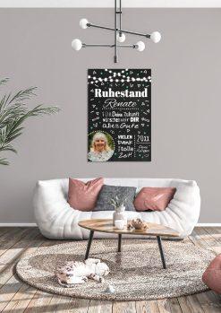 Meilensteintafel Chalkboard Geschenk Rente Ruhestand Personalisiert Mann Frau Lights04