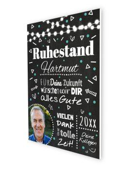 Meilensteintafel Chalkboard Geschenk Rente Ruhestand Personalisiert Mann Frau Lights07