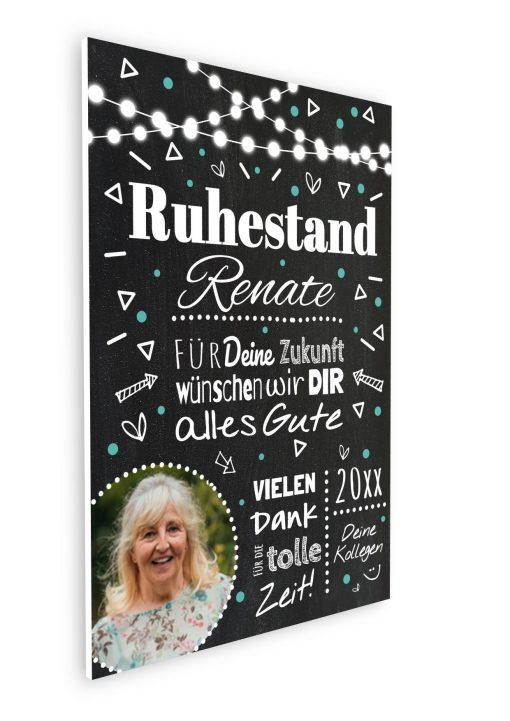 Meilensteintafel Chalkboard Geschenk Rente Ruhestand Personalisiert Mann Frau Lights08