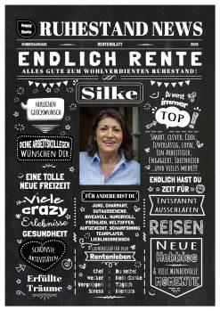 Meilensteintafel Chalkboard Geschenk Ruhestand Rente Zeitung Personalisiert Kreidetafel Abschiedsgeschenk Frau Mann (2)