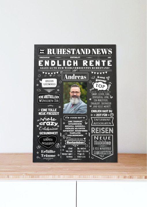 Meilensteintafel Chalkboard Geschenk Ruhestand Rente Zeitung Personalisiert Kreidetafel Abschiedsgeschenk Frau Mann (8)