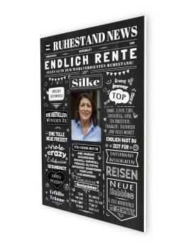 Meilensteintafel Chalkboard Geschenk Ruhestand Rente Zeitung Personalisiert Kreidetafel Abschiedsgeschenk Frau Mann (9)