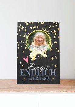 Meilensteintafel Chalkboard Geschenk Ruhestand Rente Personalisiert Abschiedsgeschenk Foto Mann Frau Eleganz (6)