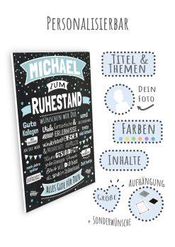 Meilensteintafel Chalkboard Geschenk Ruhestand Rente Personalisiert Abschiedsgeschenk Kreidetafel Mann Frau Beste Kollegen (9)