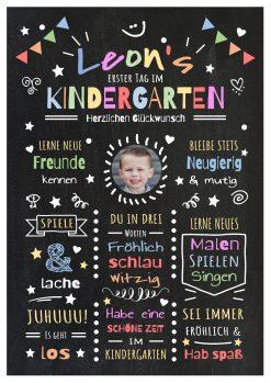 Meilensteintafel Chalkboard Geschenk Zum Kindergartenstart Kiga Personalisiert Mädchen Junge 1