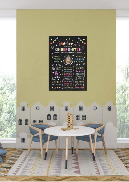 Meilensteintafel Chalkboard Geschenk Zum Kindergartenstart Kiga Personalisiert Mädchen Junge 204