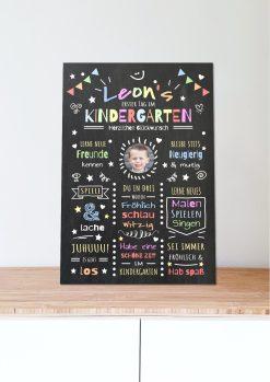 Meilensteintafel Chalkboard Geschenk Zum Kindergartenstart Kiga Personalisiert Mädchen Junge 205