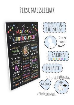 Meilensteintafel Chalkboard Geschenk Zum Kindergartenstart Kiga Personalisiert Mädchen Junge 208