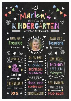 Meilensteintafel Chalkboard Geschenk Zum Kindergartenstart Kiga Personalisiert Mädchen Junge