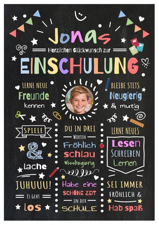 Meilensteintafel Chalkboard Geschenk Zur Einschulung Einschulungsposter Schulanfang Klassik Personalisiert Junge Mädchen 1