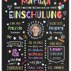 Meilensteintafel Chalkboard Geschenk Zur Einschulung Einschulungsposter Schulanfang Klassik Personalisiert Junge Mädchen