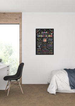 Meilensteintafel Chalkboard Geschenk Zur Einschulung Einschulungsposter Schulanfang Klassik Personalisiert Junge Mädchen 203