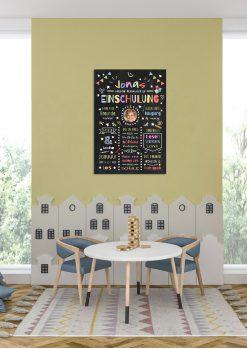 Meilensteintafel Chalkboard Geschenk Zur Einschulung Einschulungsposter Schulanfang Klassik Personalisiert Junge Mädchen 204