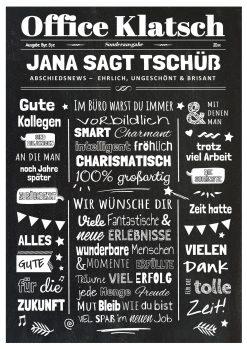 Meilensteintafel Geschenk Zum Abschied Kollegin Kollege Zeitung Personalisiert Arbeitskollegen Frau Mann Chalkboard Office Klatsch Klassik