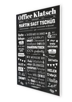 Meilensteintafel Geschenk Zum Abschied Kollegin Kollege Zeitung Personalisiert Arbeitskollegen Frau Mann Chalkboard Office Klatsch Klatsch07