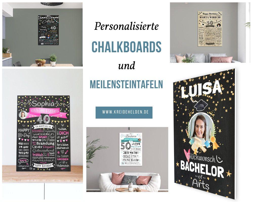 Chalkboard Meilensteintafel Geschenk Personalisiert