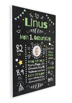 Meilensteintafel Chalkboard Geschenk 1. Geburtstag Personalisiert Geburtstagstafel Mädchen Junge3