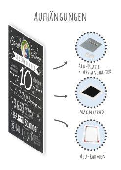 Meilensteintafel Chalkboard Geschenk 10. Hochzeitstag Rosenhochzeit Jubiläum Ehepaar Personalisiert Retro Stilvoll 1 (12)