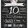 Meilensteintafel Chalkboard Geschenk 10. Hochzeitstag Rosenhochzeit Jubiläum Ehepaar Personalisiert Retro Stilvoll (2)