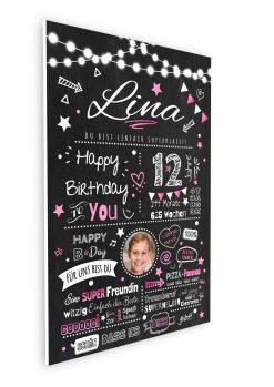 Meilensteintafel Chalkboard Geschenk 12. Geburtstag Personalisiert Geburtstagstafel Junge Mädchen Chalk O Classic07