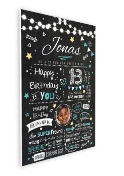 Meilensteintafel Chalkboard Geschenk 13. Geburtstag Personalisiert Geburtstagstafel Junge Mädchen Chalk O Classic07