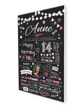 Meilensteintafel Chalkboard Geschenk 14. Geburtstag Personalisiert Geburtstagstafel Junge Mädchen Chalk O Classic06