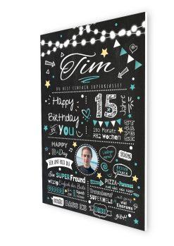 Meilensteintafel Chalkboard Geschenk 15. Geburtstag Personalisiert Geburtstagstafel Junge Mädchen Chalk O Classic06