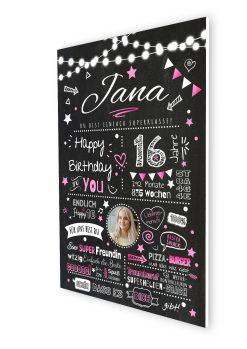 Meilensteintafel Chalkboard Geschenk 16. Geburtstag Personalisiert Geburtstagstafel Junge Mädchen Chalk O Classic06