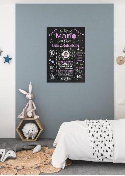 Meilensteintafel Chalkboard Geschenk 2. Geburtstag Personalisiert Geburtstagstafel Mädchen Junge 03