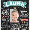 Meilensteintafel Chalkboard Geschenk 3., 4.,5.,6. Geburtstag Kinder Geburtstagsposter Personalisiert Mädchen Junge Happy Birthday 2