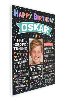 Meilensteintafel Chalkboard Geschenk 6., 7., 8., 9., 10. Geburtstag Kinder Geburtstagsposter Personalisiert Mädchen Junge Happy Birthday07