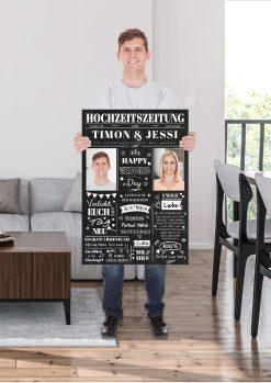 Meilensteintafel Chalkboard Geschenk Hochzeit Hochzeitszeitung Magazin Ehepaar Brautpaar Personalisiert Chalk16