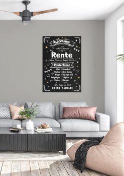 Meilensteintafel Chalkboard Geschenk Ruhestand Rente Personalisiert Abschied Pensionierung Kollege Frau Mann 303