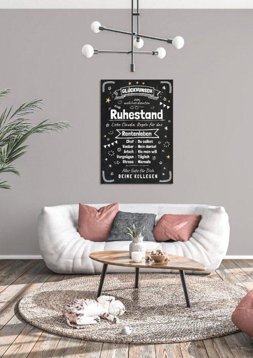 Meilensteintafel Chalkboard Geschenk Ruhestand Rente Personalisiert Abschied Pensionierung Kollege Frau Mann 304