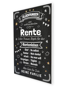 Meilensteintafel Chalkboard Geschenk Ruhestand Rente Personalisiert Abschied Pensionierung Kollege Frau Mann 307