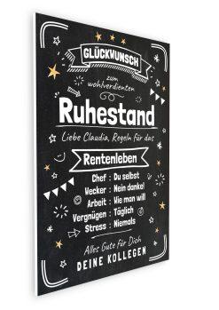 Meilensteintafel Chalkboard Geschenk Ruhestand Rente Personalisiert Abschied Pensionierung Kollege Frau Mann 308