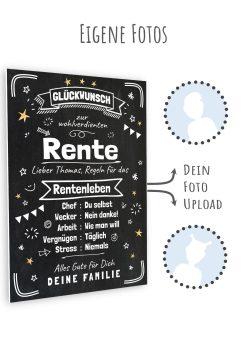 Meilensteintafel Chalkboard Geschenk Ruhestand Rente Personalisiert Abschied Pensionierung Kollege Frau Mann 311