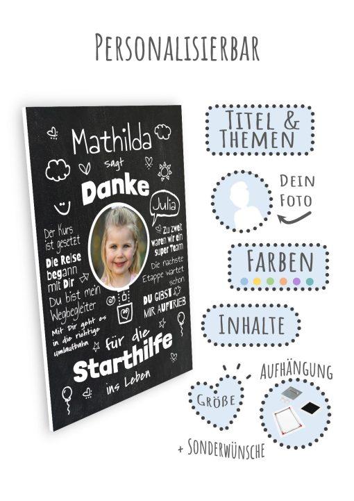 Meilensteintafel Chalkboard Geschenk Tagesmutter Abschiedsgeschenk Personalisiert Erzieherin Erzieher Personalisiert Junge Mädchen Ballon09