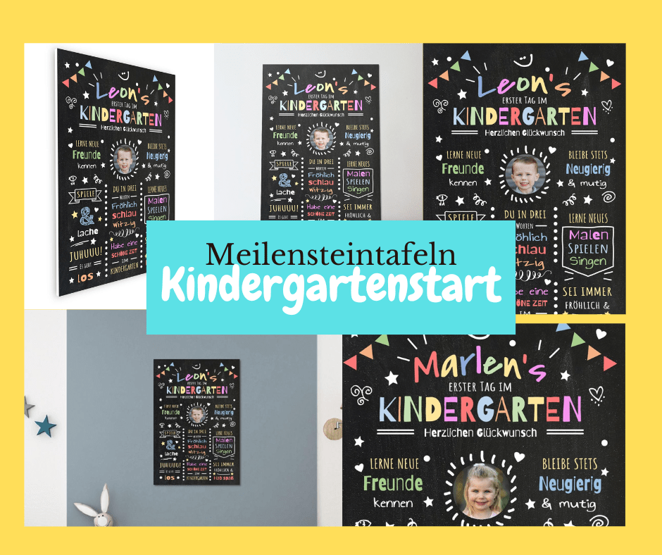 Personalisierbare Geschenkidee Kindergartenstart Meilensteintafel Chalkboard Geschenk Mädchen Junge