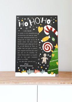 Brief Vom Weihnachtsmann Vorlage Post Kinder Personalisiert Meilensteintafel Chalkboard Candy Weihnachten 005