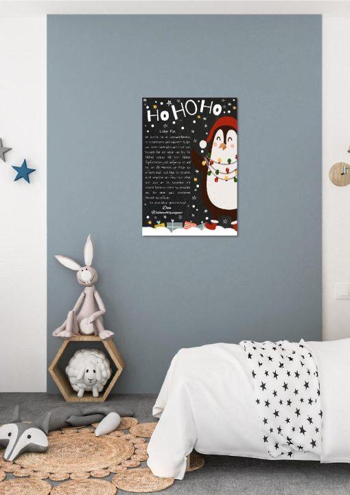 Brief Vom Weihnachtsmann Vorlage Post Kinder Personalisiert Meilensteintafel Chalkboard Candy Weihnachten Pinguin 001