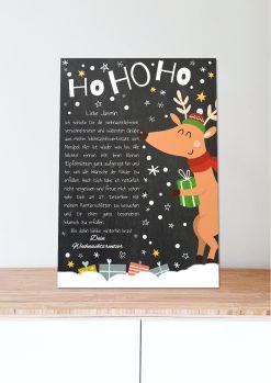 Brief Vom Weihnachtsmann Vorlage Post Kinder Personalisiert Meilensteintafel Chalkboard Weihnachten Rentier 005